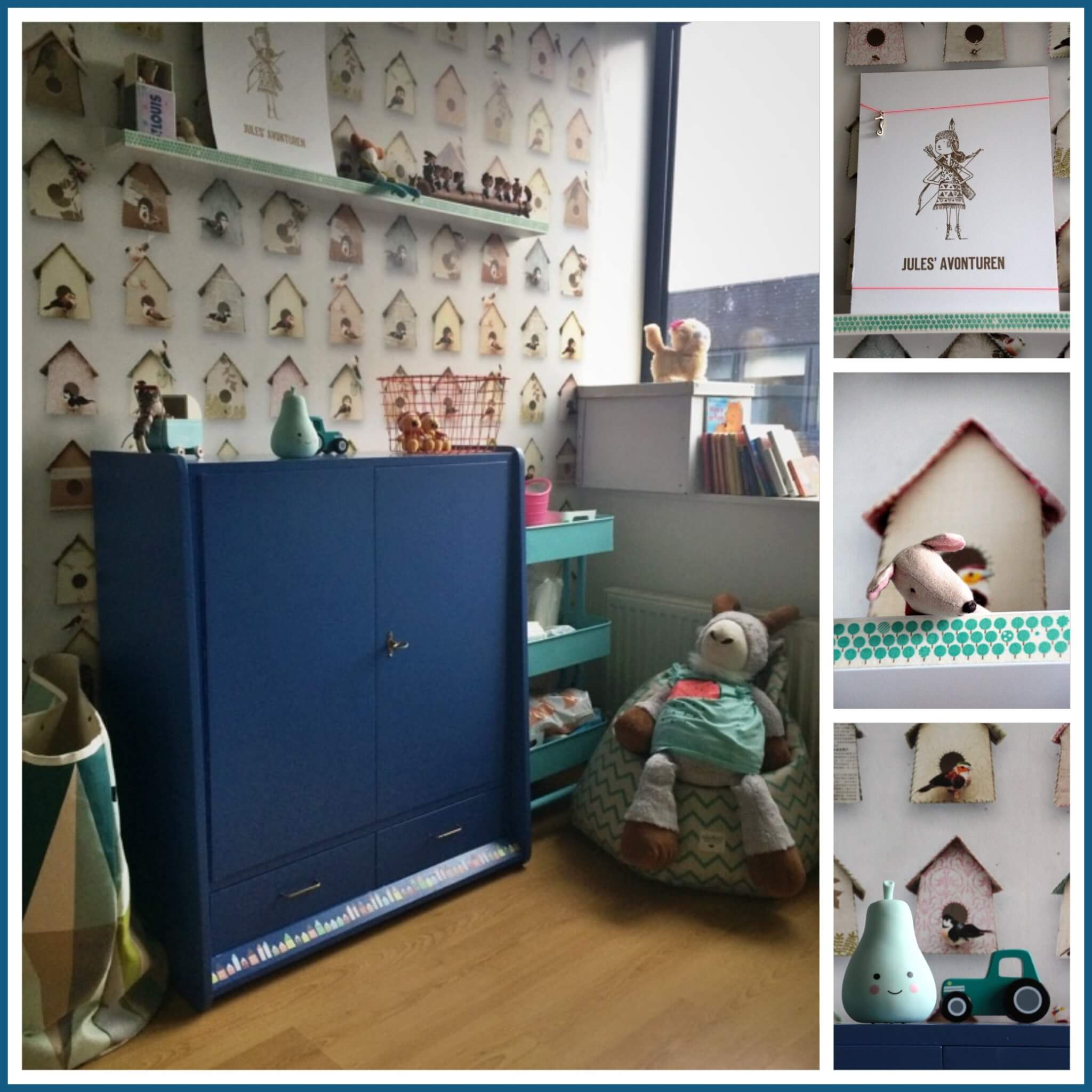 Binnenkijker: de kinderkamer van jules, in mint, blauw, turkoois ...