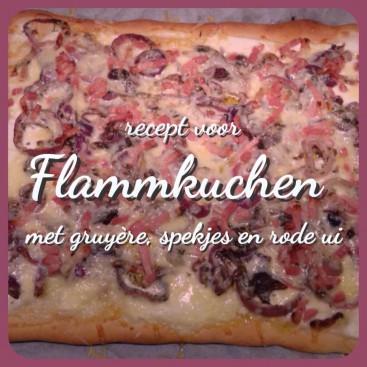 Recept voor Flammkuchen, een soort pizza