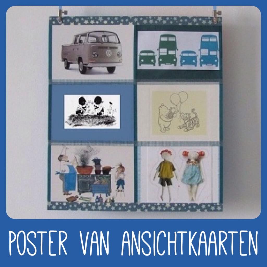 Een poster knutselen van je favoriete ansichtkaarten