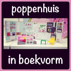 Poppenhuis in de vorm van een boek Poppenhuis in de vorm van een boek