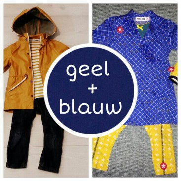 Stoere outfits in blauw + geel voor jongens en meisjes