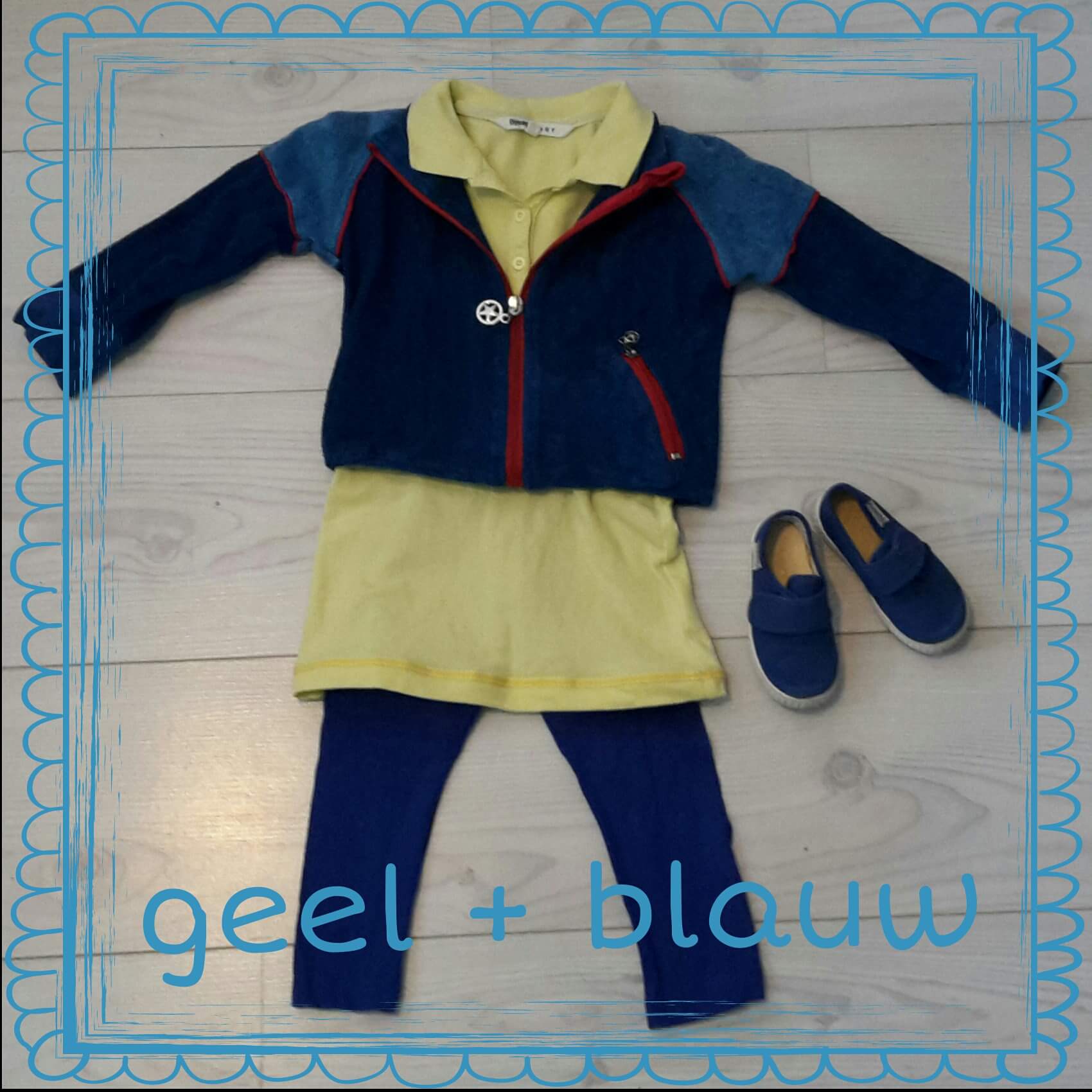 Stoere outfits in blauw + geel voor jongens en meisjes