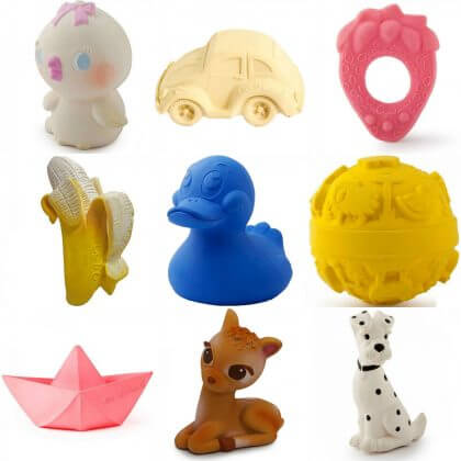 duurzame speelgoed cadeaus voor baby - oli & carol bijt- & badspeelgoed