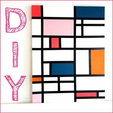 DIY: Mondriaan schilderij in jullie favoriete kleuren