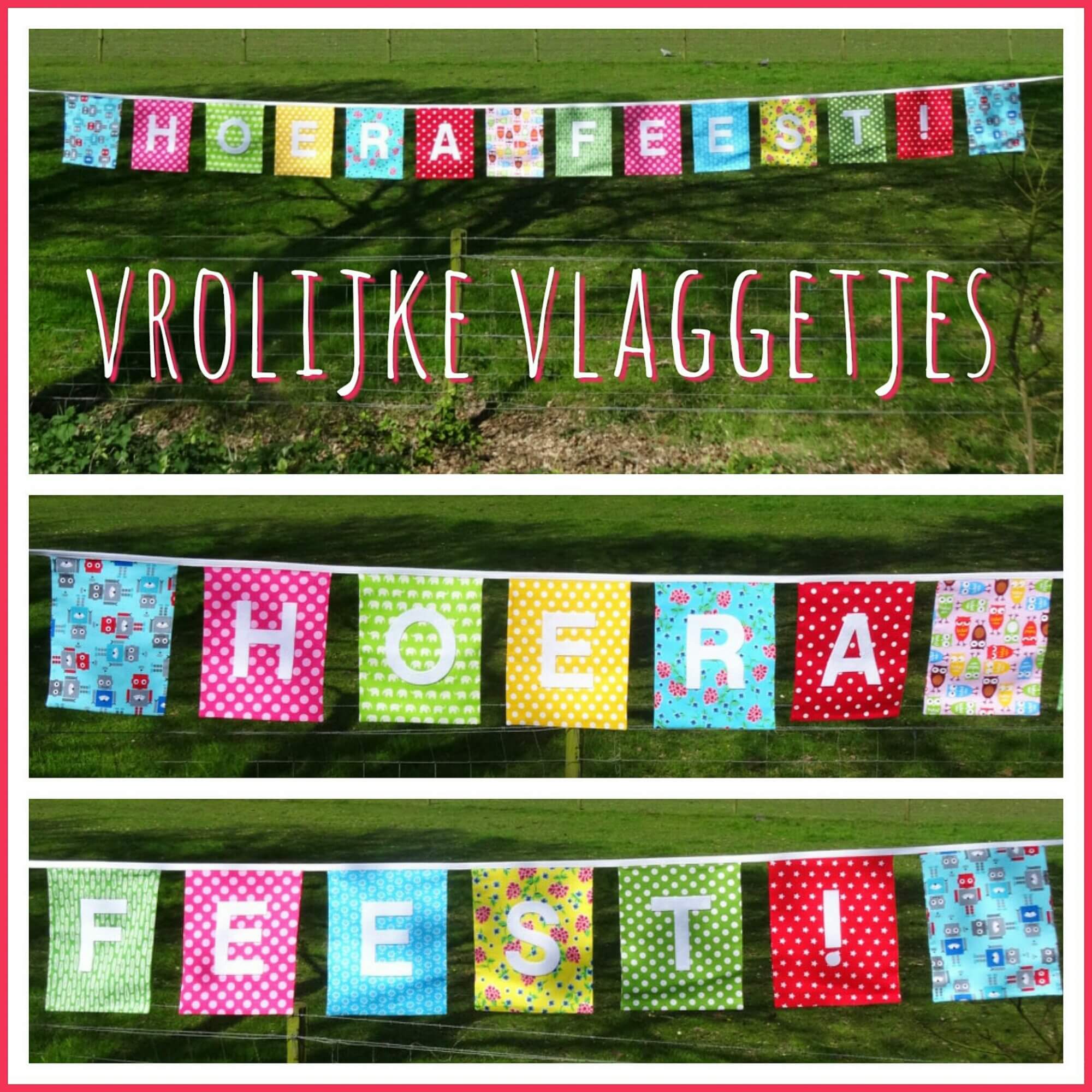 Vrolijke vlaggetjes met een persoonlijke tekst van Naamslingerfabriek.nl Vrolijke vlaggetjes met een persoonlijke tekst van Naamslingerfabriek.nl