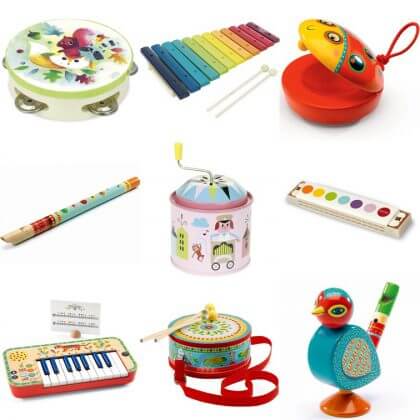 Cadeau ideeën voor kinderfeestje: kleine cadeautjes voor kinderen. Zoals muziekinstrumenten.