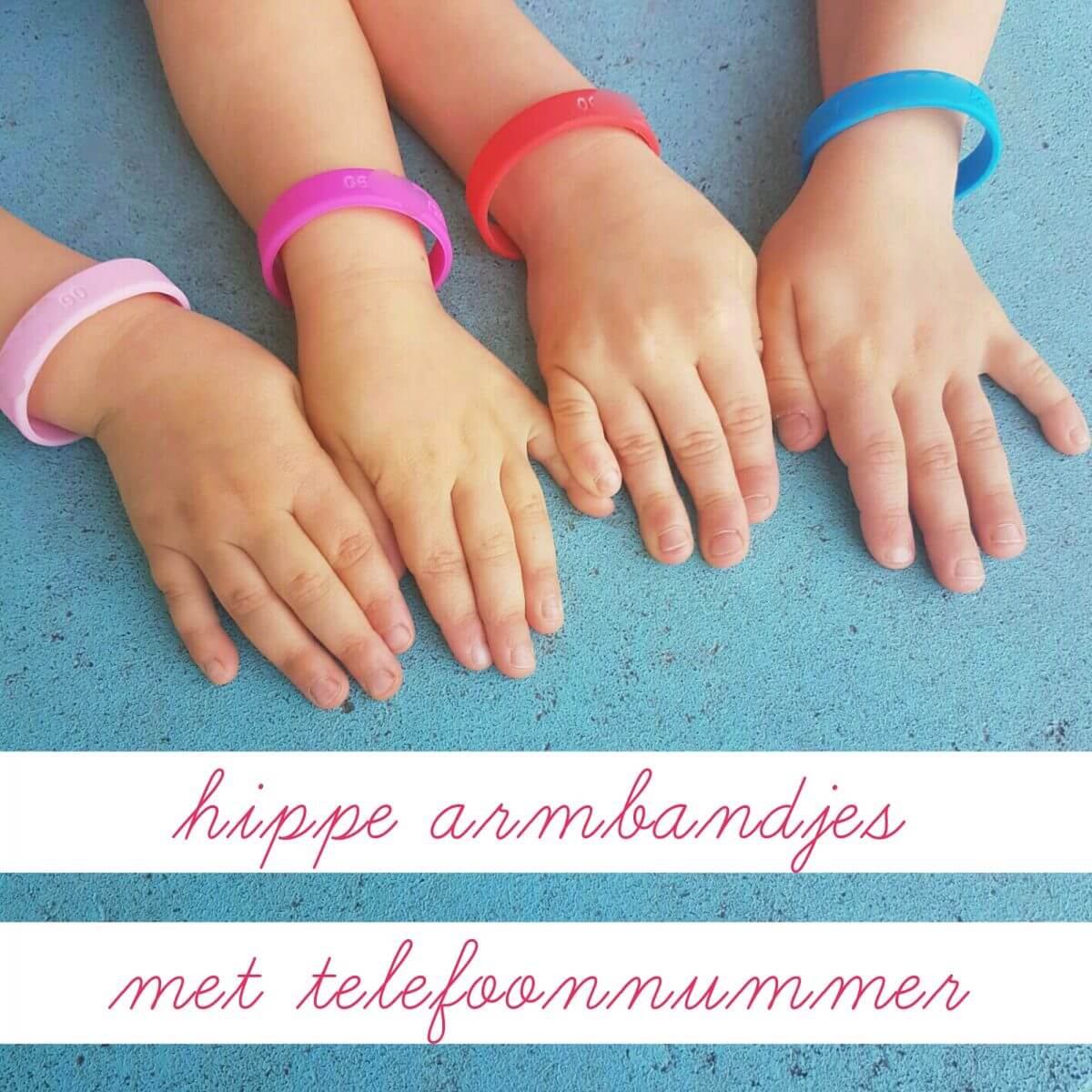 Hippe SOS armbandjes met telefoonnummer of naam