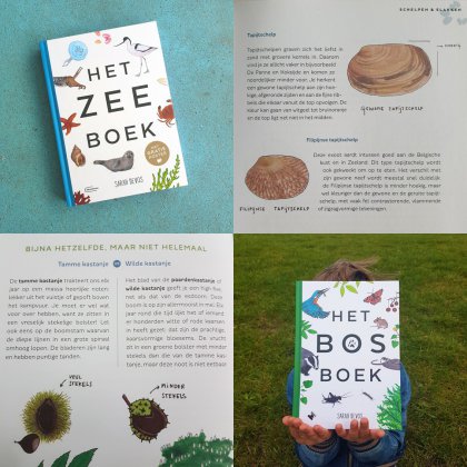 Ga je op vakantie naar het bos of de zee, dan zijn het Bosboek en het Zeeboek leuk om mee te nemen.