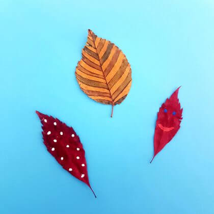 Herfst knutselen: blaadjes beschilderen of betekenen