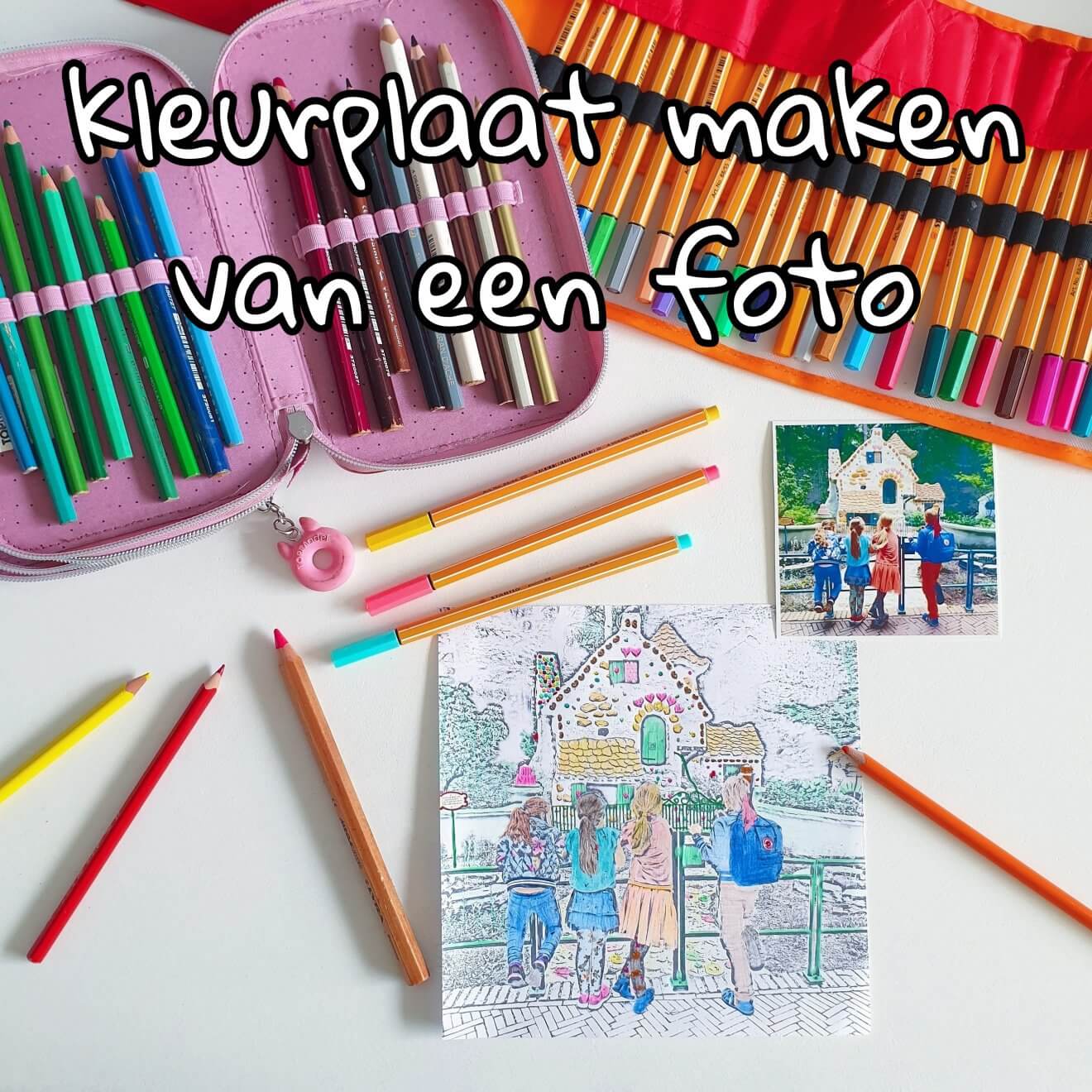 De meeste kinderen kunnen eindeloos kleurplaten kleuren. Wat is er dan leuker dan een kleurplaat van een foto van jezelf maken en vervolgens inkleuren? Of een kleurplaat van opa en oma, de hond of poes, foto van een uitje, van de vriendengroep van de kids, van een mooie bloem, de auto, je pop, een Van Gogh, verzin het maar.