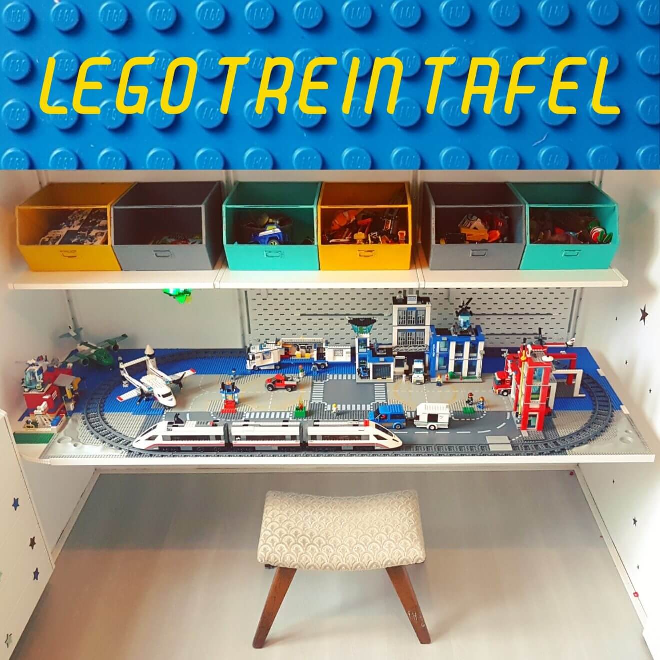 DIY - Lego City treintafel stad op bureau - train table lego desk