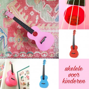 Een felgeleurde ukelele als kindergitaar