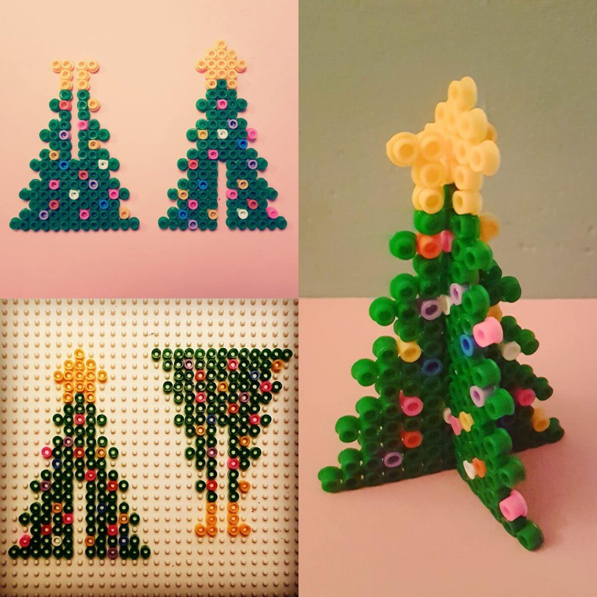 Kerst knutselen met strijkkralen: leuke ideeën, zoals deze 3d kerstboom