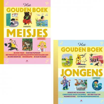 Gouden boekjes zijn voor veel ouders nostalgisch. Er zijn mooie voorleesbundels van te krijgen: het Gouden boek voor jongens en het Gouden boek voor meisjes. Kleine meis kreeg het als kraamcadeau van haar grote neef en leest het nog steeds graag. 