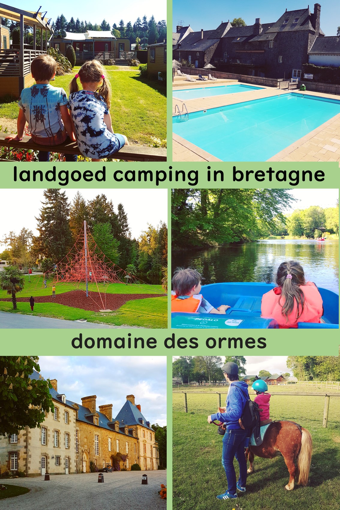 Domaine des Ormes: luxe stacaravan op camping op landgoed in Bretagne. In Bretagne, net over de grens van Normandië, ligt het Domaine des Ormes, het domein van de Iepen. Het is een camping op een groot landgoed, compleet met buitensportfaciliteiten, golfbaan en paardenweides, die door het vele groen op en om de plaatsen toch heel relaxed aanvoelt. Leuk met kinderen en tieners!