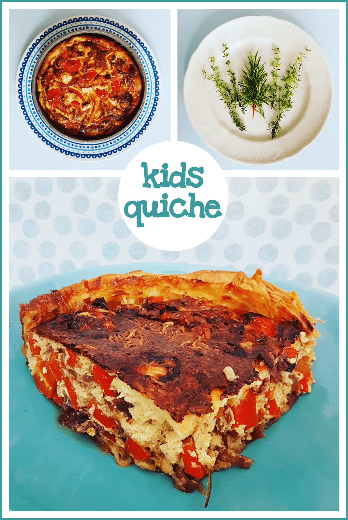 Recept: gezonde groenten-quiche voor kids, eieren, melk, paprika, rode ui, geitenkaas, thijm, rozemarijn, bladerdeeg