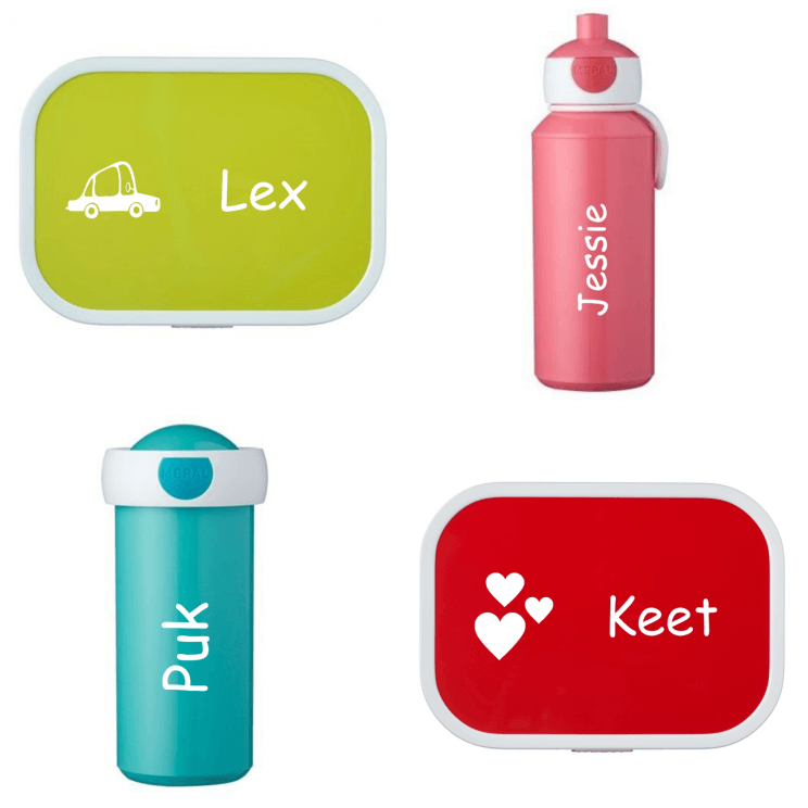 De leukste broodtrommels en drinkbekers voor school - Mepal gepersonaliseerd koterkado