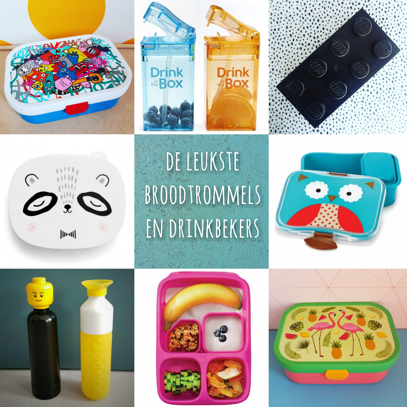 De leukste broodtrommels en drinkbekers voor school #leukmetkids #broodtrommel #lunchbox