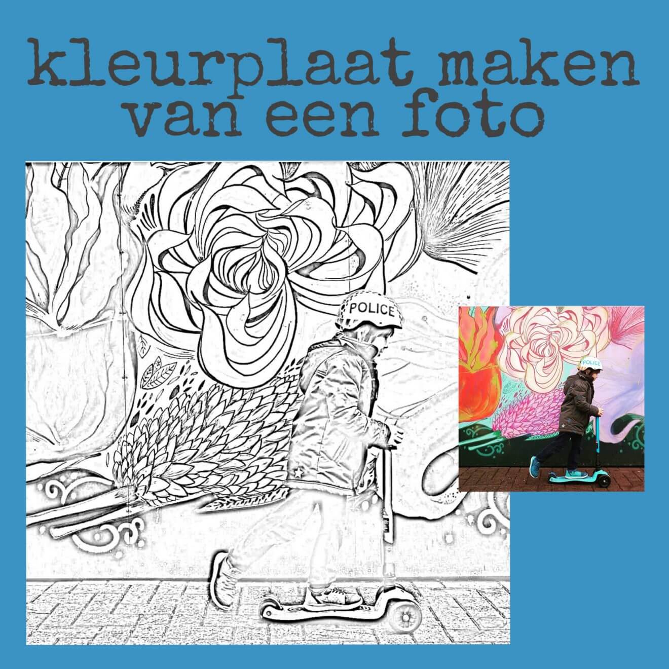 Een kleurplaat maken van een foto