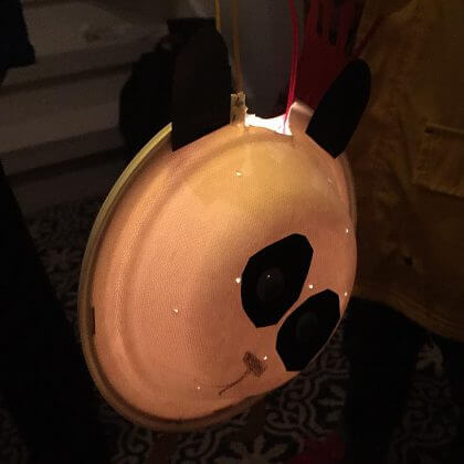 lampion voor Sint Maarten knutselen: panda