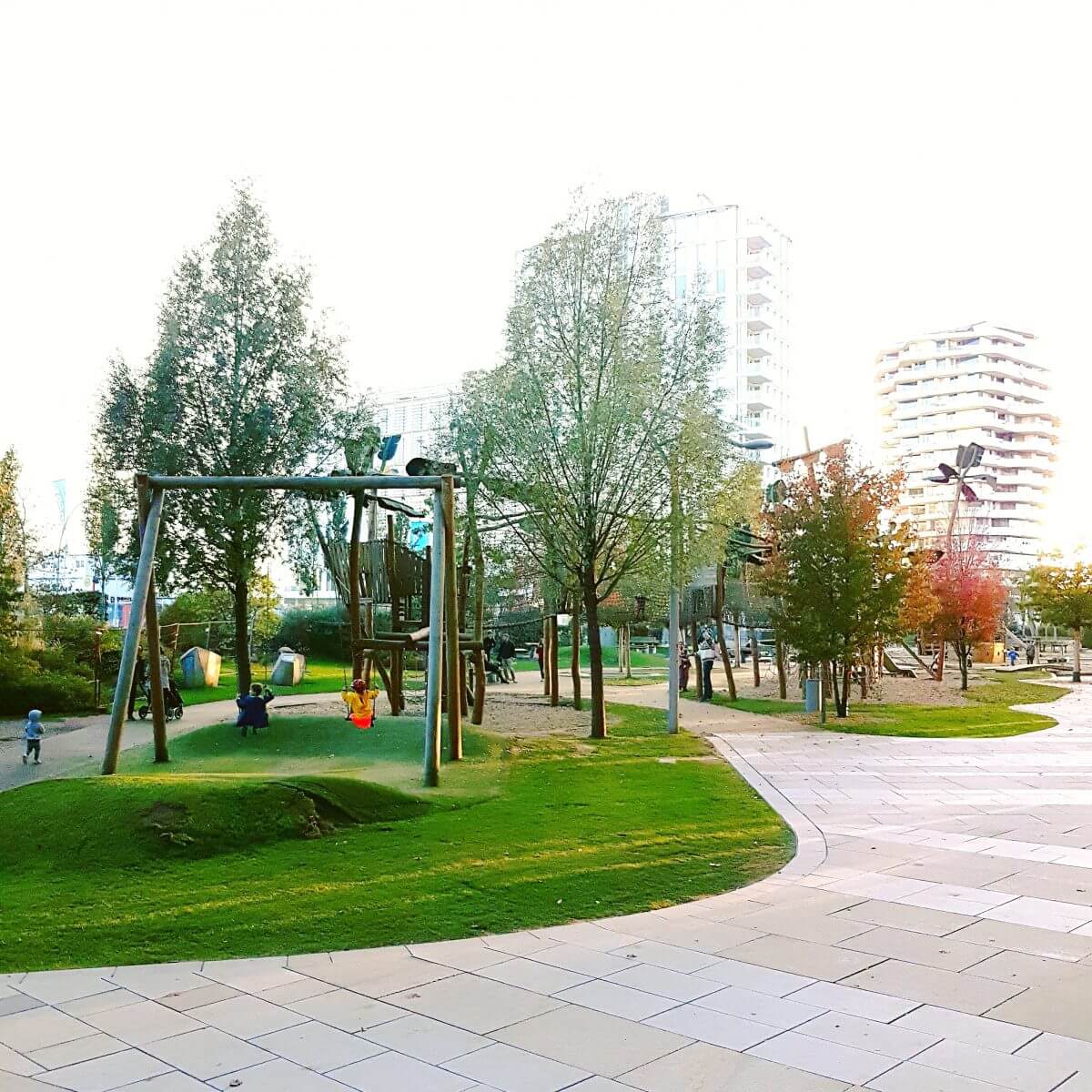 Hamburg met kids Hafencity speeltuin Grasbrookpark