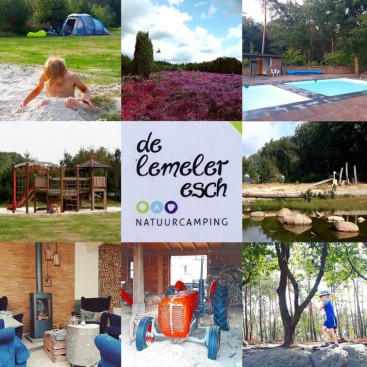 Camping tip: natuurcamping De Lemeler Esch review. Wat een kinderparadijs is natuurcamping De Lemeler Esch. Met speeltuintjes op de veelal autovrije velden, maar ook speelnatuur, vliegerveld, hooiberg en speelschuur. En een buitenzwembad met verschillende badjes en een leuk Boscafé. Daarnaast is er een animatieprogramma gericht op de natuur. Kijk mee in deze review van De Lemeler Esch in Salland in Overijssel.