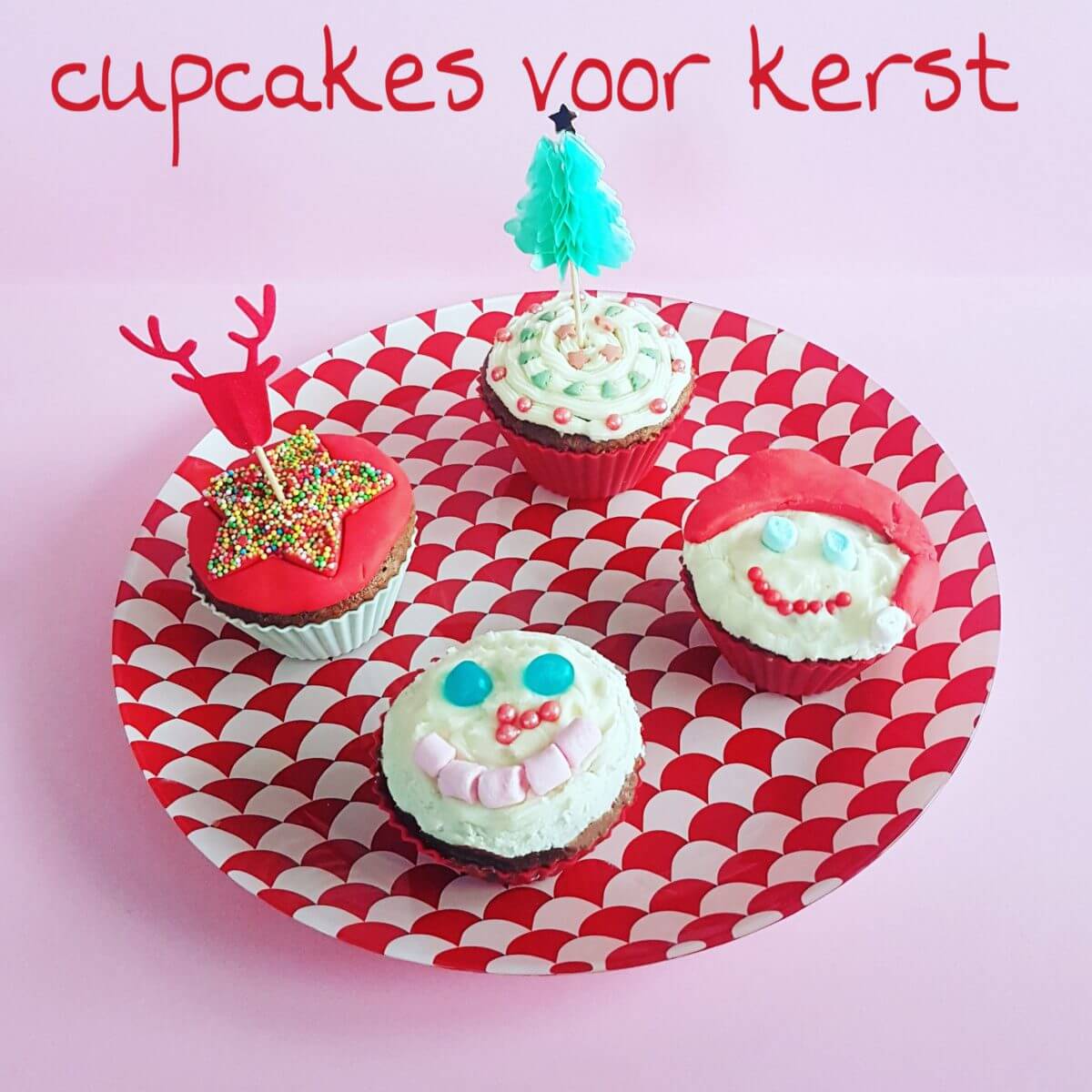 cupcakes versieren voor kerst