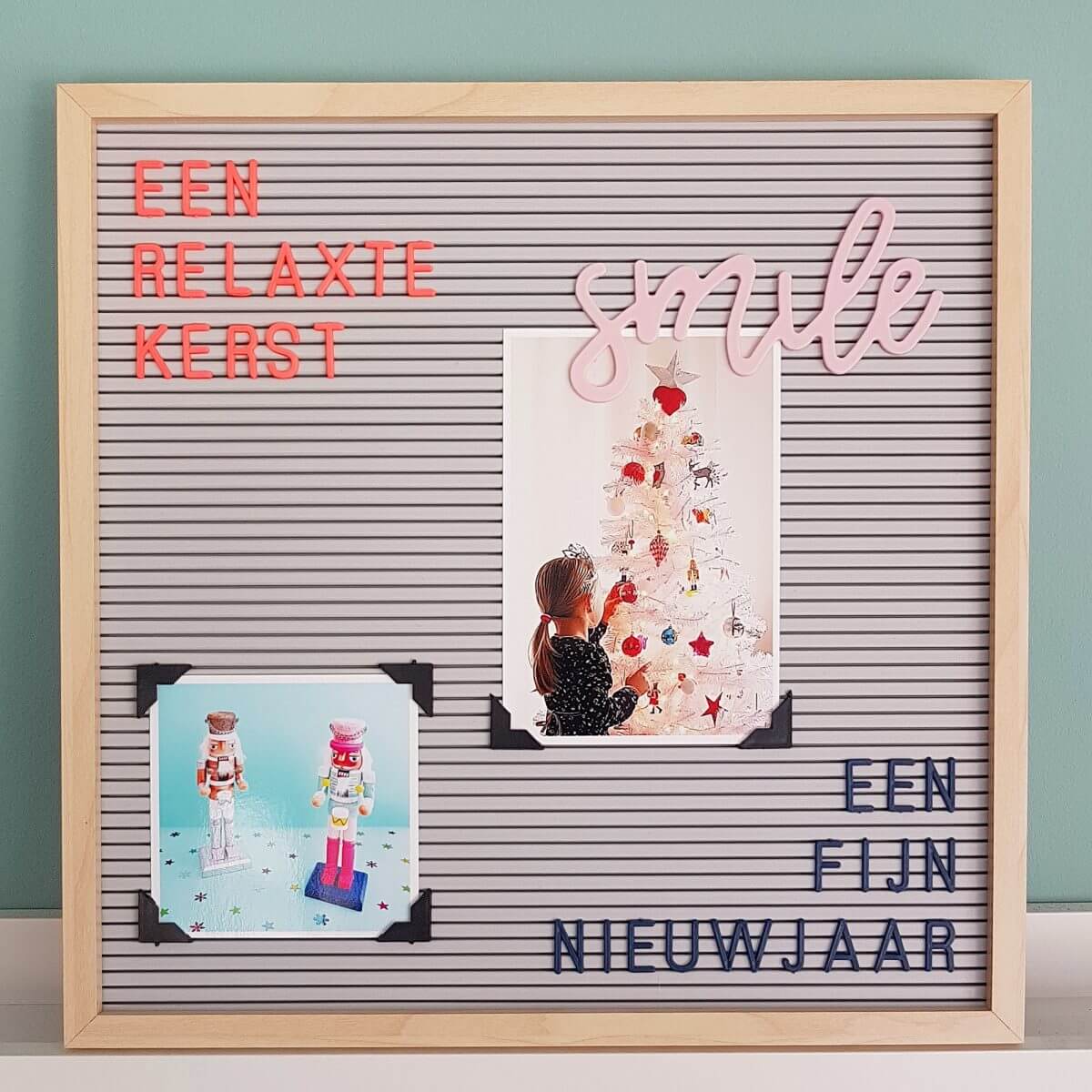 Kerst knutselen met foto's: kerst letterbord