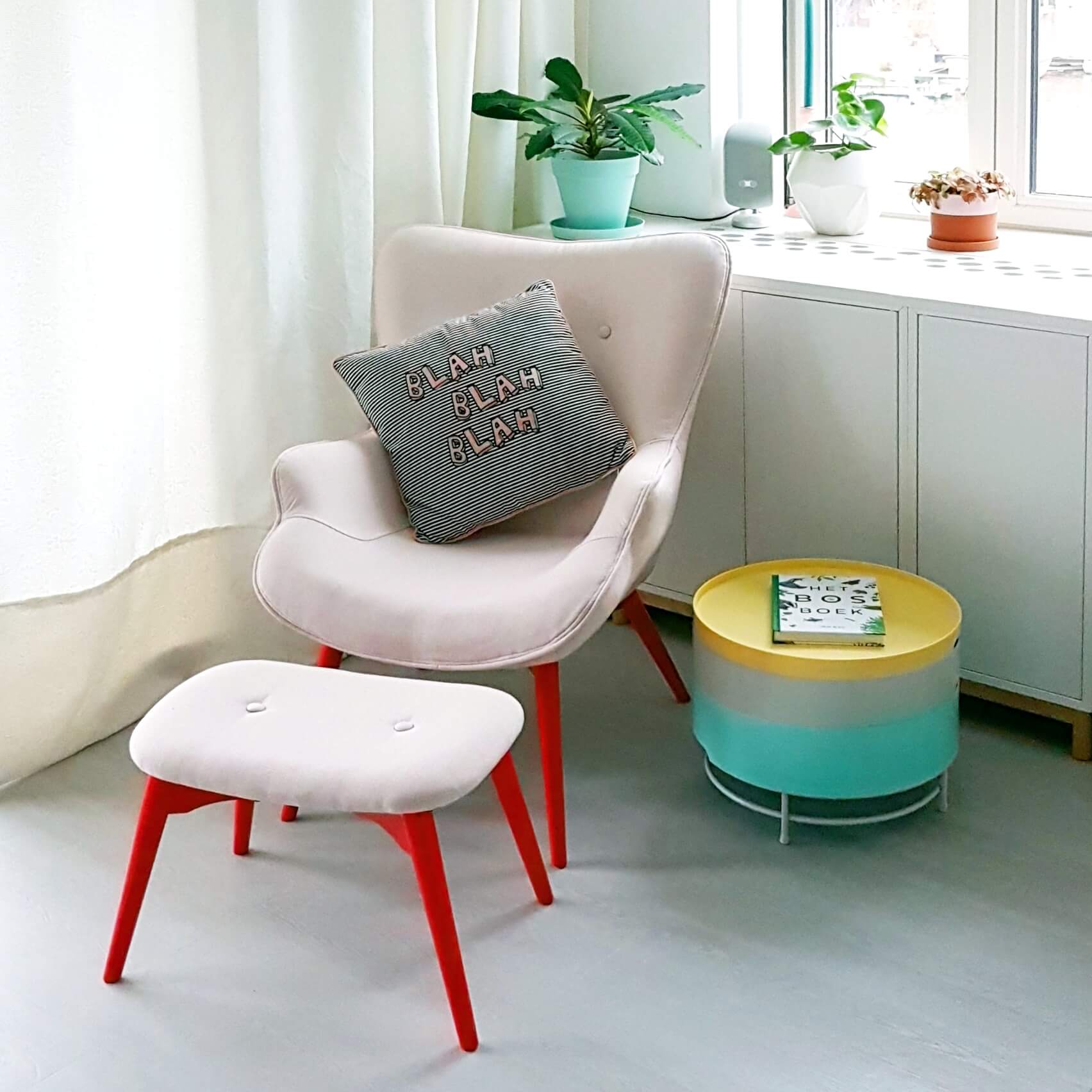 DIY: kleurrijke loungestoel