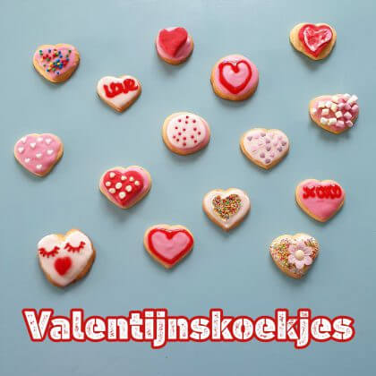 Koekjes bakken voor Valentijnsdag