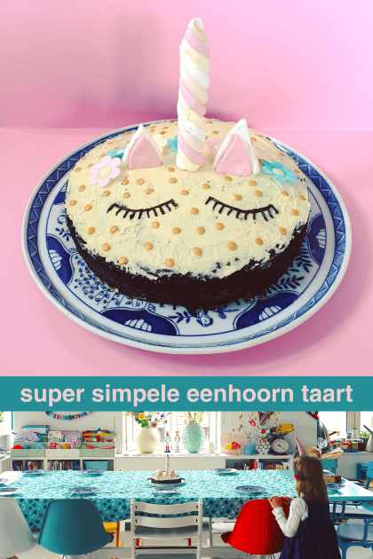 Super simpele eenhoorn taart