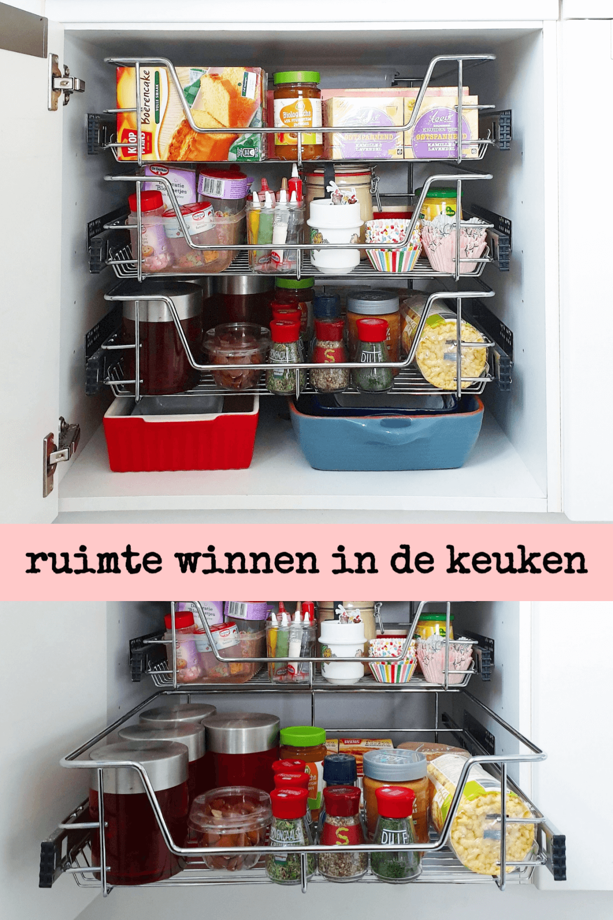 Ruimte winnen in de keuken: schuiflades voor in je keukenkast