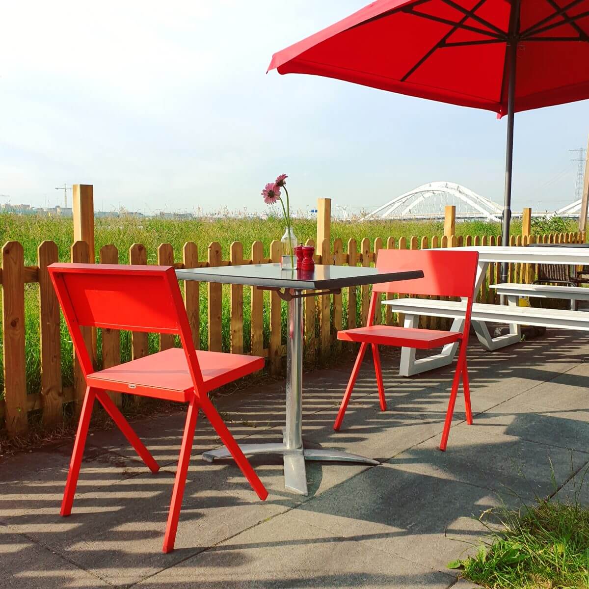 het terras van MOJA in Amsterdam