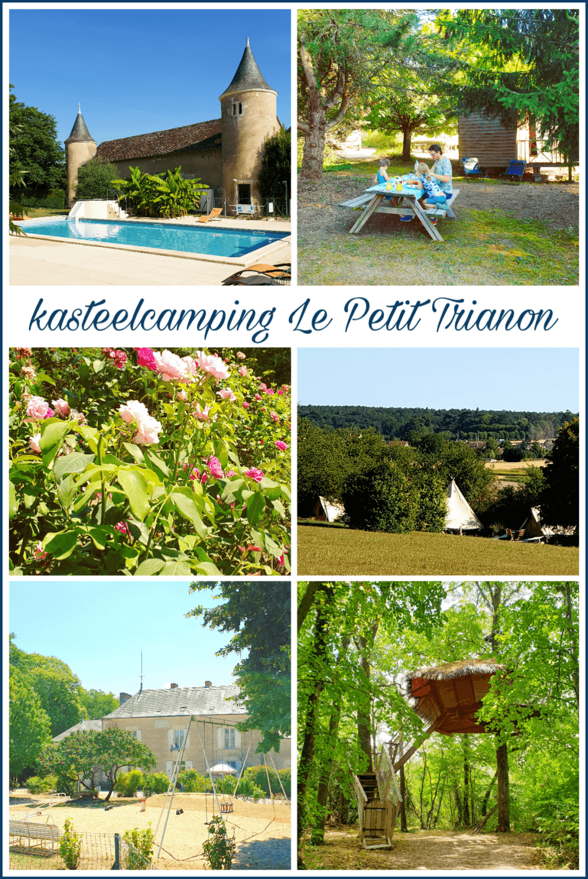 Camping tip Frankrijk: kasteelcamping Le Petit Trianon de Saint Ustre. Als ik aan een camping denk, dan denk ik aan Frankrijk en dat Franse gevoel heb je heel erg op deze kindvriendelijke kasteelcamping. Camping Le Petit Trianon de Saint Ustre ligt in de Vienne. Lekker zwemmen, spelen en naar een marktje, wat wil een mens nog meer?