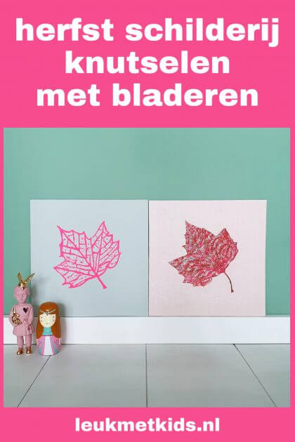 Een herfst schilderij knutselen met bladeren