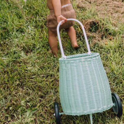 Olli Ella Luggy rieten boodschappen trolley voor kinderen