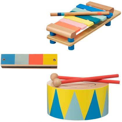 Goedkoop én duurzaam houten speelgoed: gespot muziekinstrumenten bij de Hema