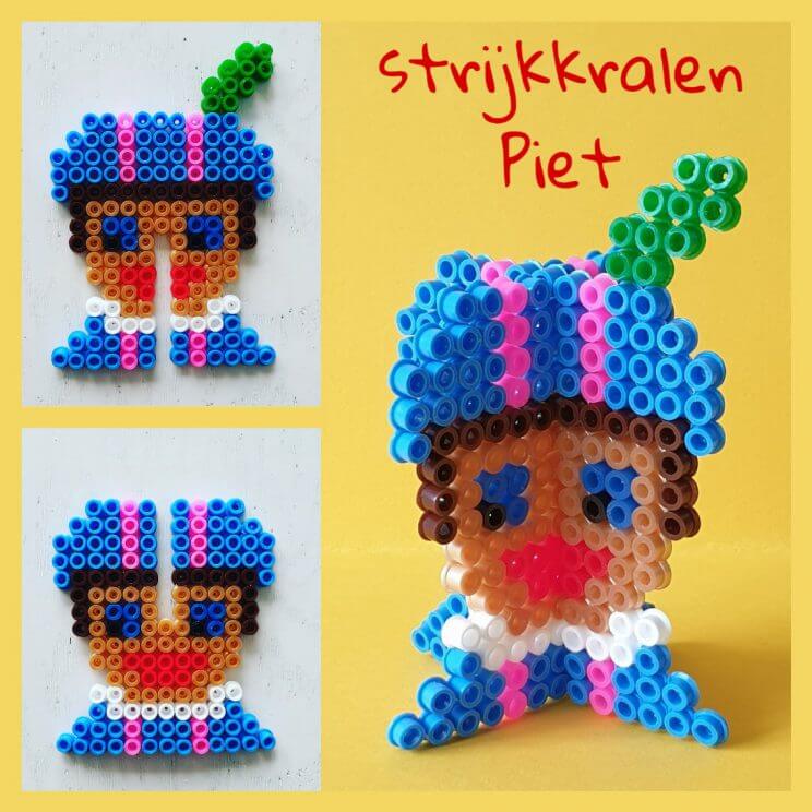 Sinterklaas en Piet knutselen met strijkkralen