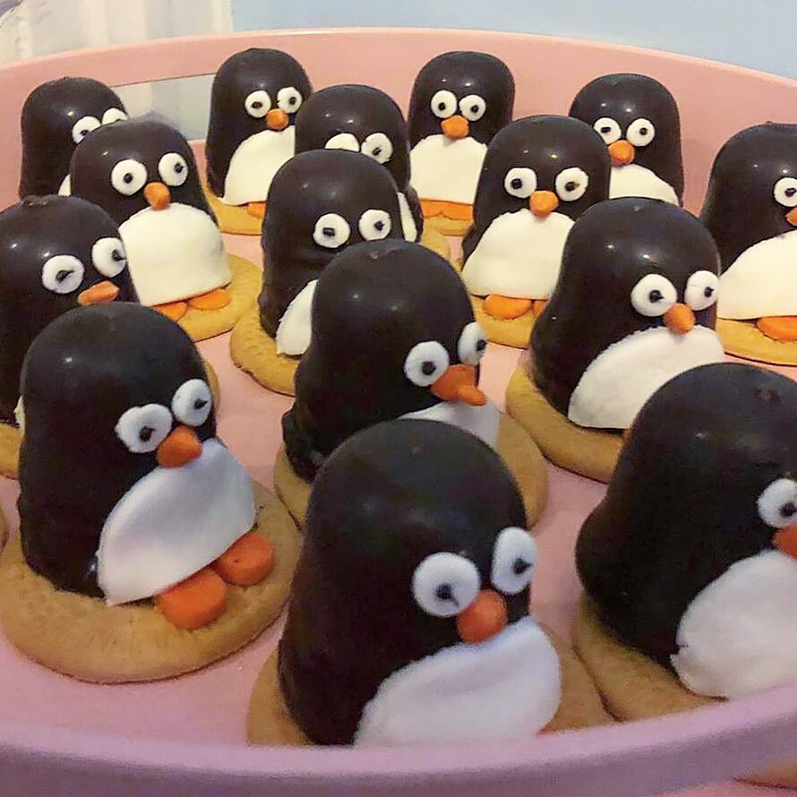 Cathelijne maakte deze pinguïns, leuk als pinguïn toetje of traktatie