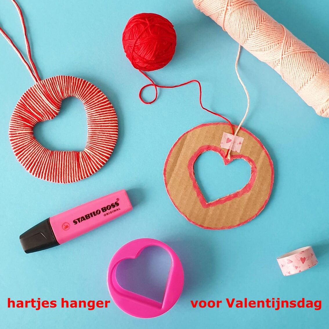 Hartje van wol voor Valentijnsdag knutselen 6