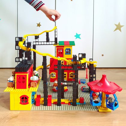 Hubelino Pi knikkerbaan combineren met LEGO 