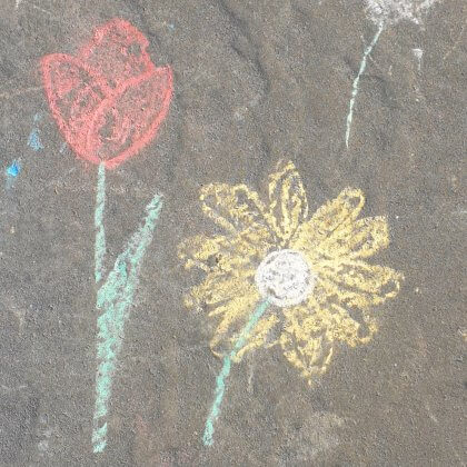 stoepkrijt bloemen