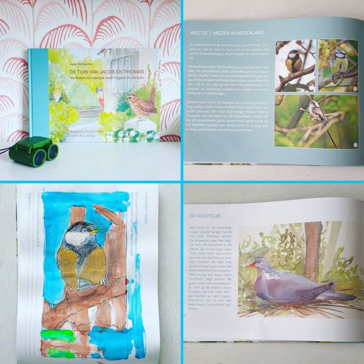 Boek om kinderen te leren over vogels: De tuin van Jacob en Thomas