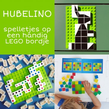 Hubelino spelletjes op een handig LEGO bordje