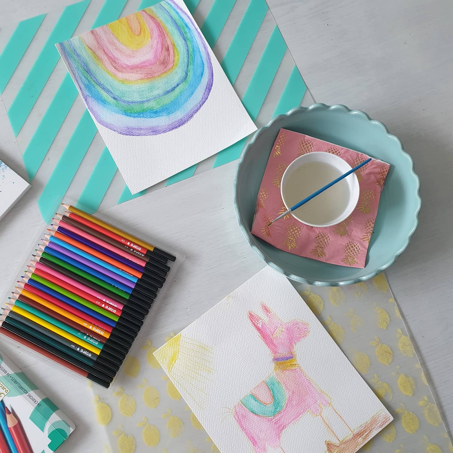 Ideeën om te tekenen en kleuren voor kinderen - aquarelpotloden voor kinderen