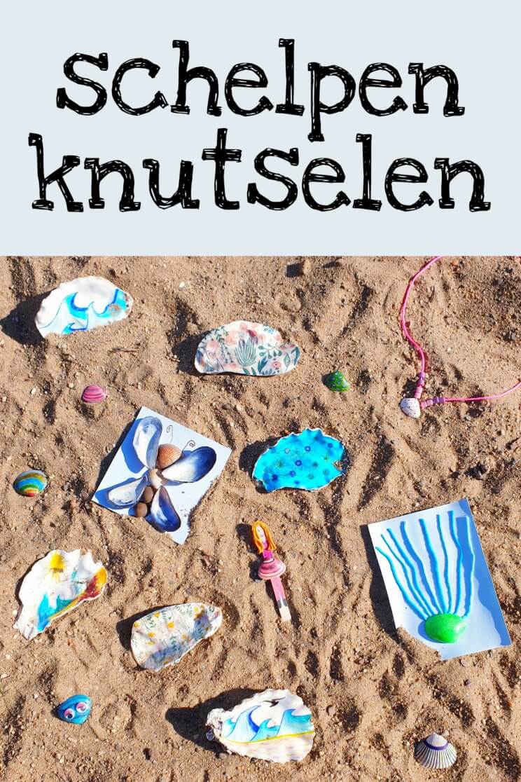 Onze kinderen verzamelen van alles, van steentjes tot schelpen. Na een weekje aan het strand hadden ze dus een enorme verzameling schelpen. Daarom bedachten de kinderen leuke ideeën om te knutselen met schelpen. 