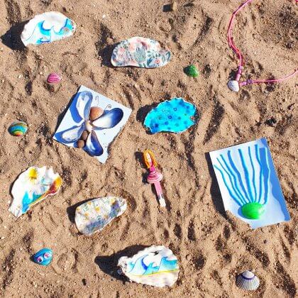 Onze zomer bucketlist: leuke zomervakantie activiteiten voor kinderen. Zoals knutselen met schelpen.