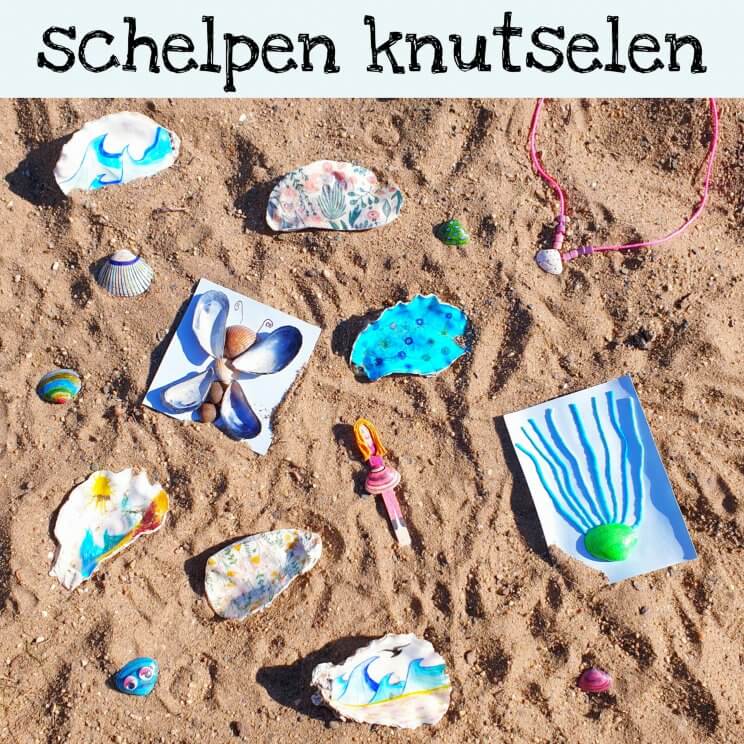 Onze kinderen verzamelen van alles, van steentjes tot schelpen. Na een weekje aan het strand hadden ze dus een enorme verzameling schelpen. Daarom bedachten de kinderen leuke ideeën om te knutselen met schelpen.