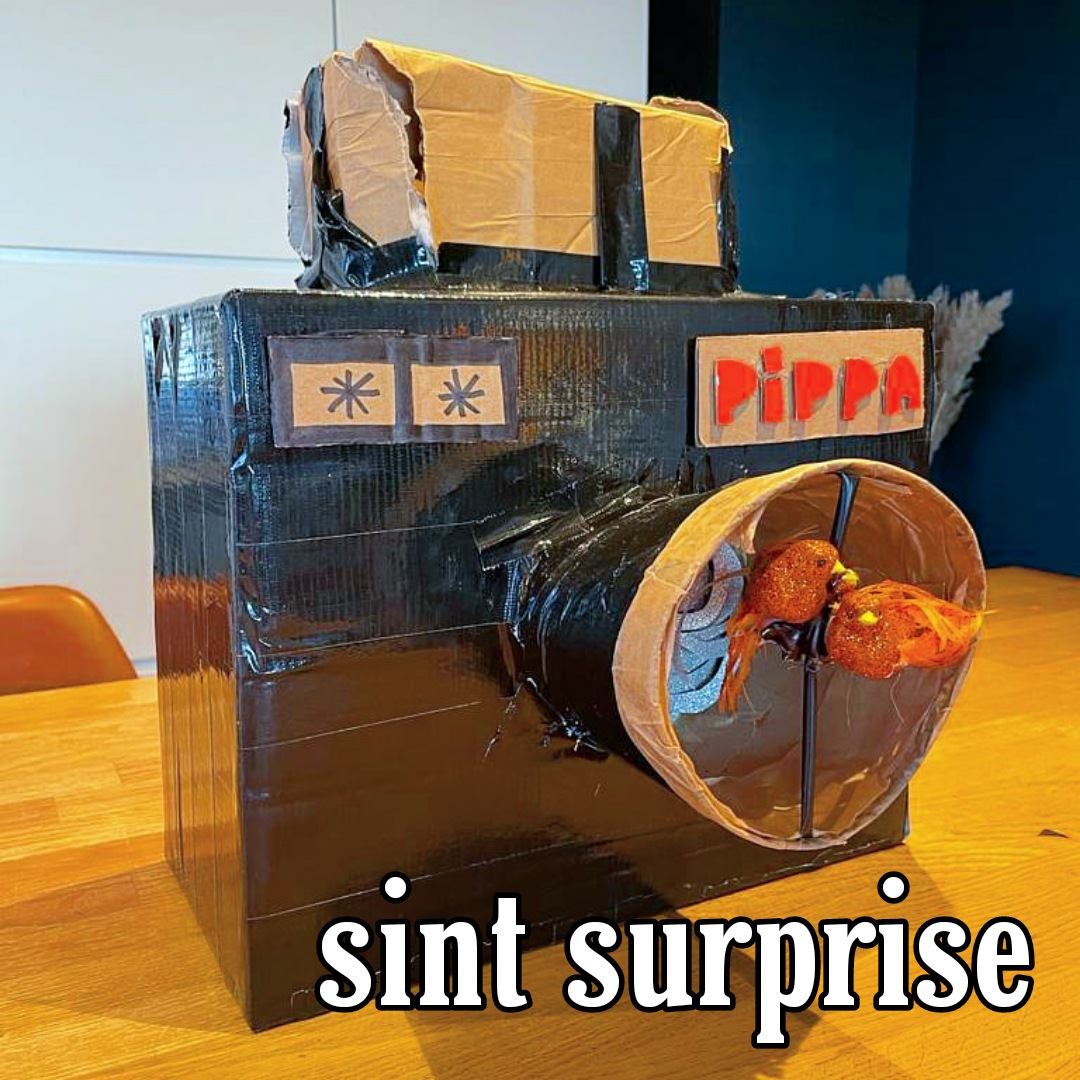Sinterklaas surprise maken: 100 leuke ideeën om te knutselen. De dochter van Mariëlle (groep 5) kreeg deze mooie camera.