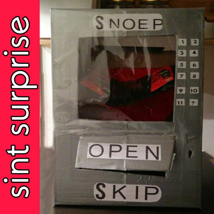 Sinterklaas surprise knutselen: snoepmachine